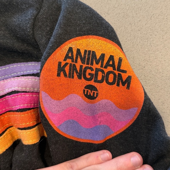 AVIATOR NATION Women's 5 Stripe Animal Kingdom Hoodie Size M In Black - Picture 3 of 4